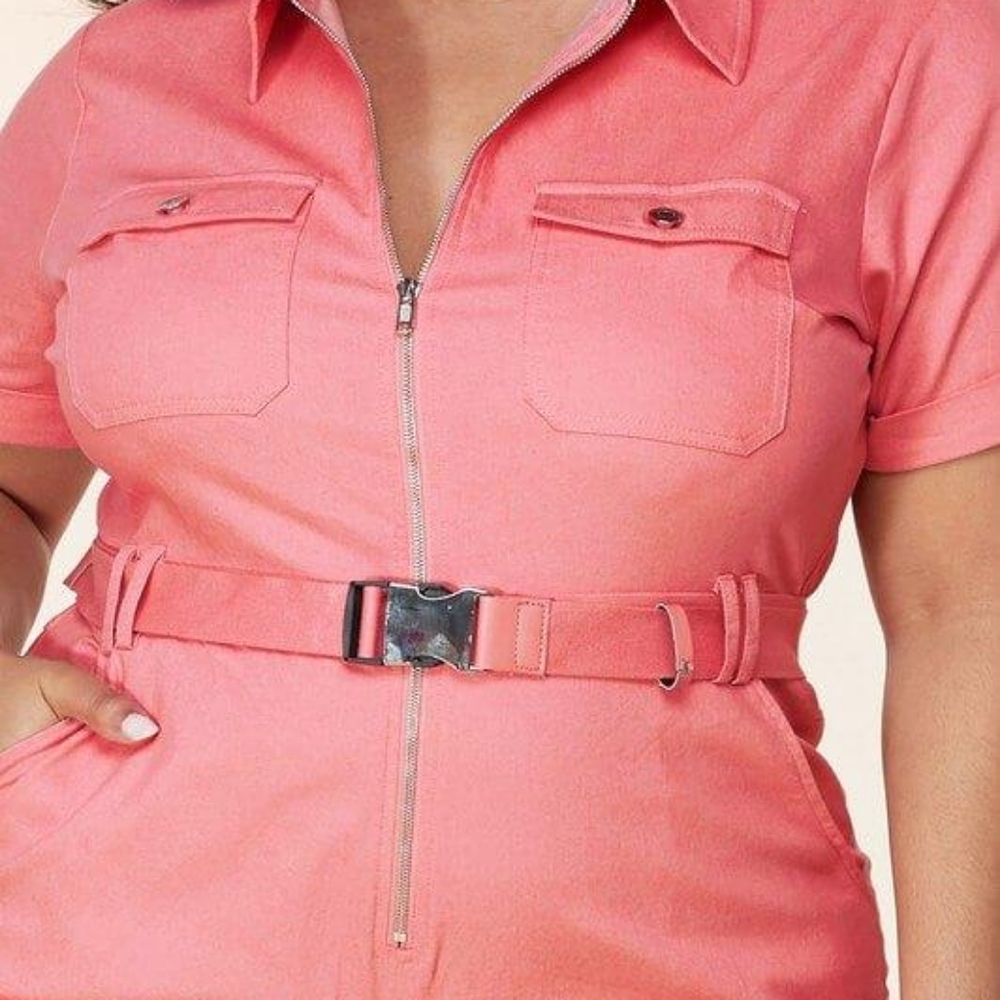 L' Atiste by Amy Coral Cargo Jumpsuit with Belt - Picture 3 of 7
